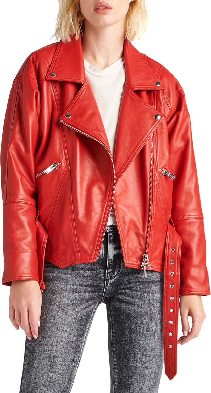 Hudson Cropped Moto Leather Jacket