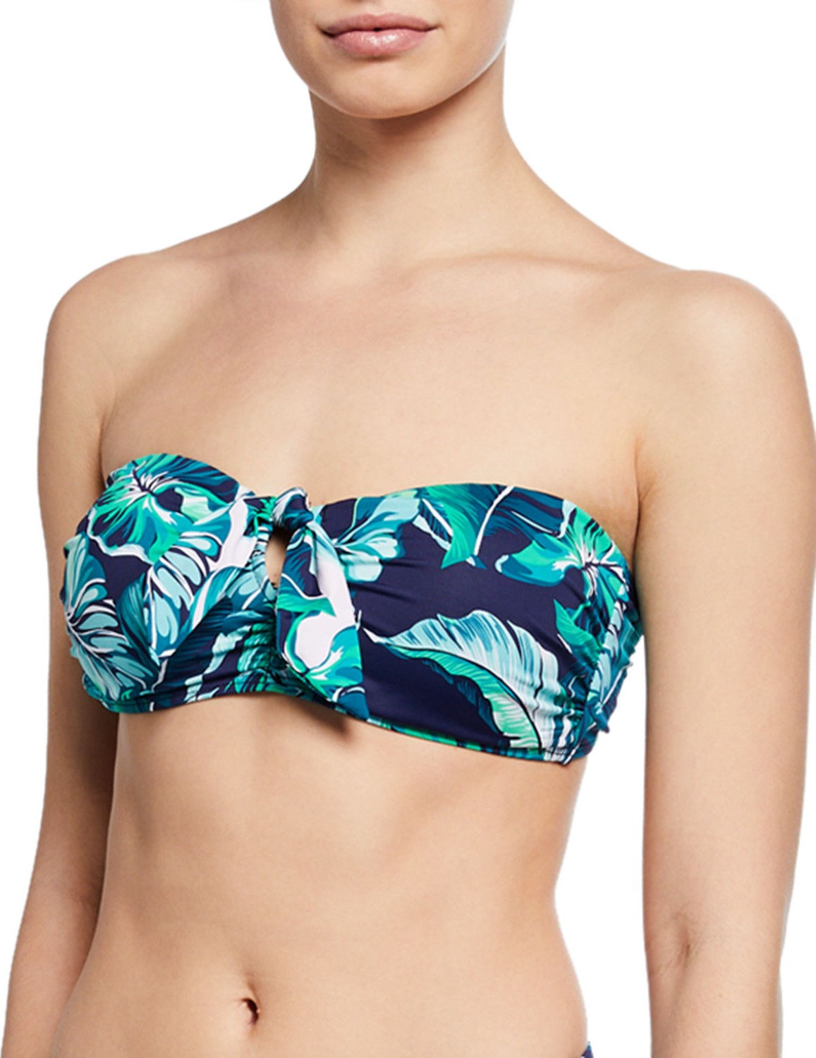 Tommy Bahama Breezy Palms Tie-Front Bandeau Bikini Top