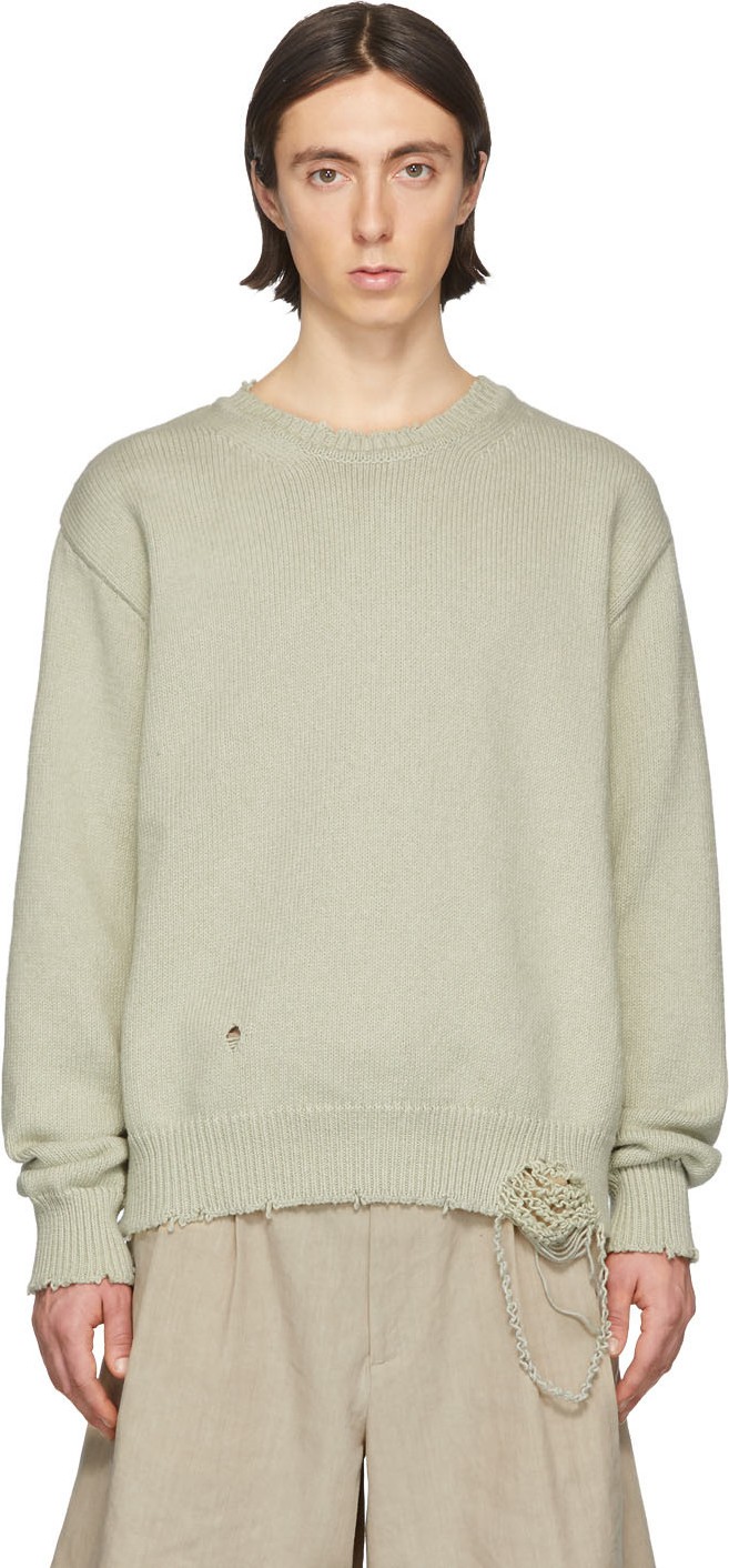 Maison Margiela Green 'Gauge 5' Sweater