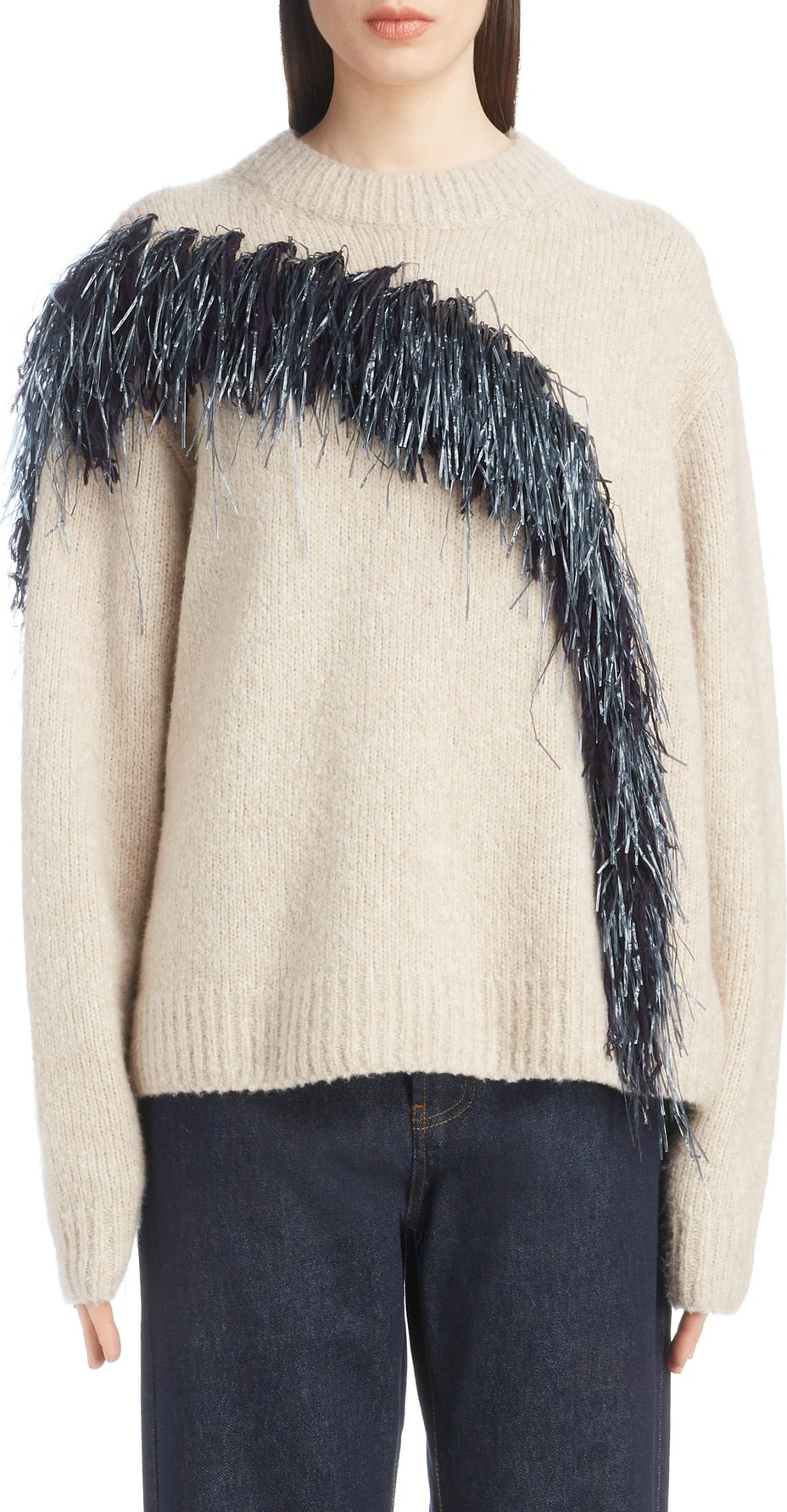 Dries Van Noten Raffia Fringe Sweater