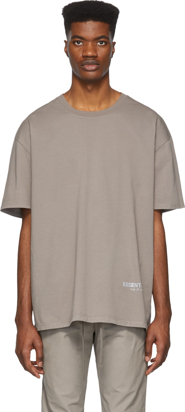 Essentials Grey Reflective Logo T-Shirt