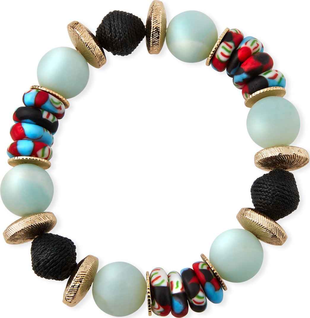 Akola Alternating Amazonite & Glass Bead Bracelet