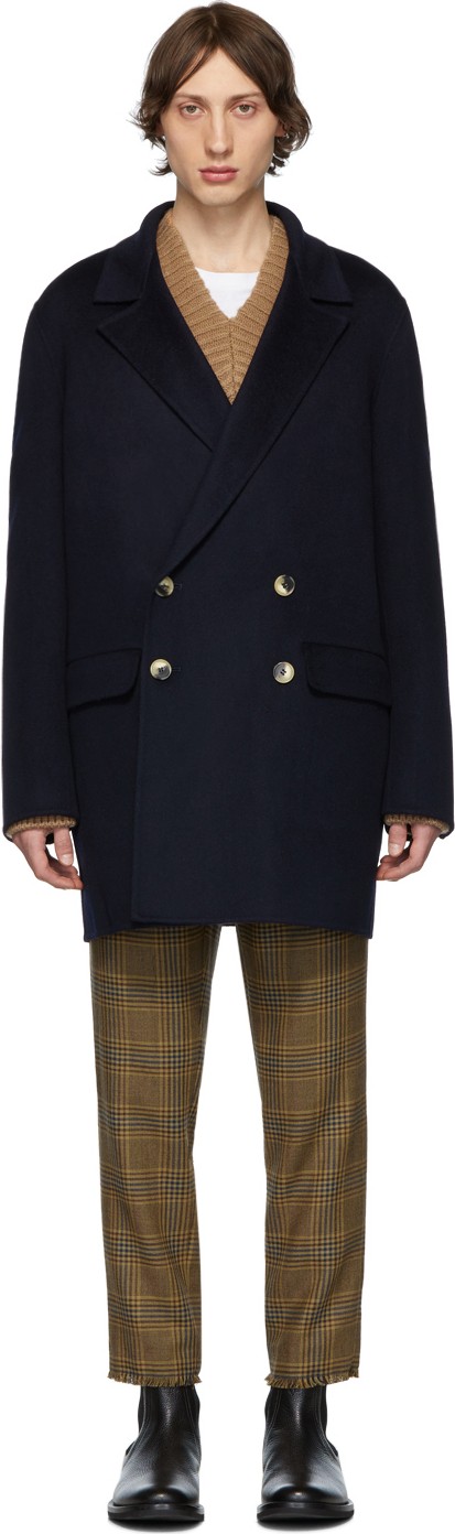 Nanushka Navy Aiden Coat