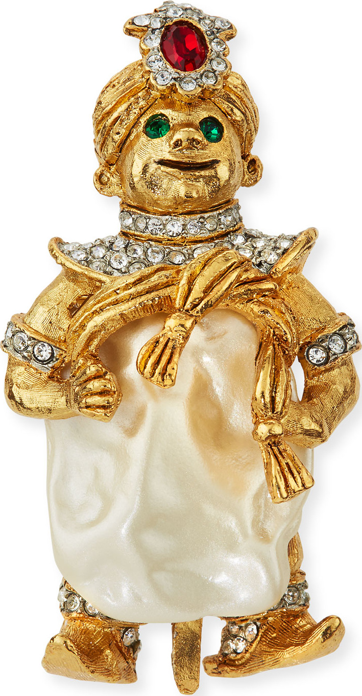 Kenneth Jay Lane Smiling Crystal Pin