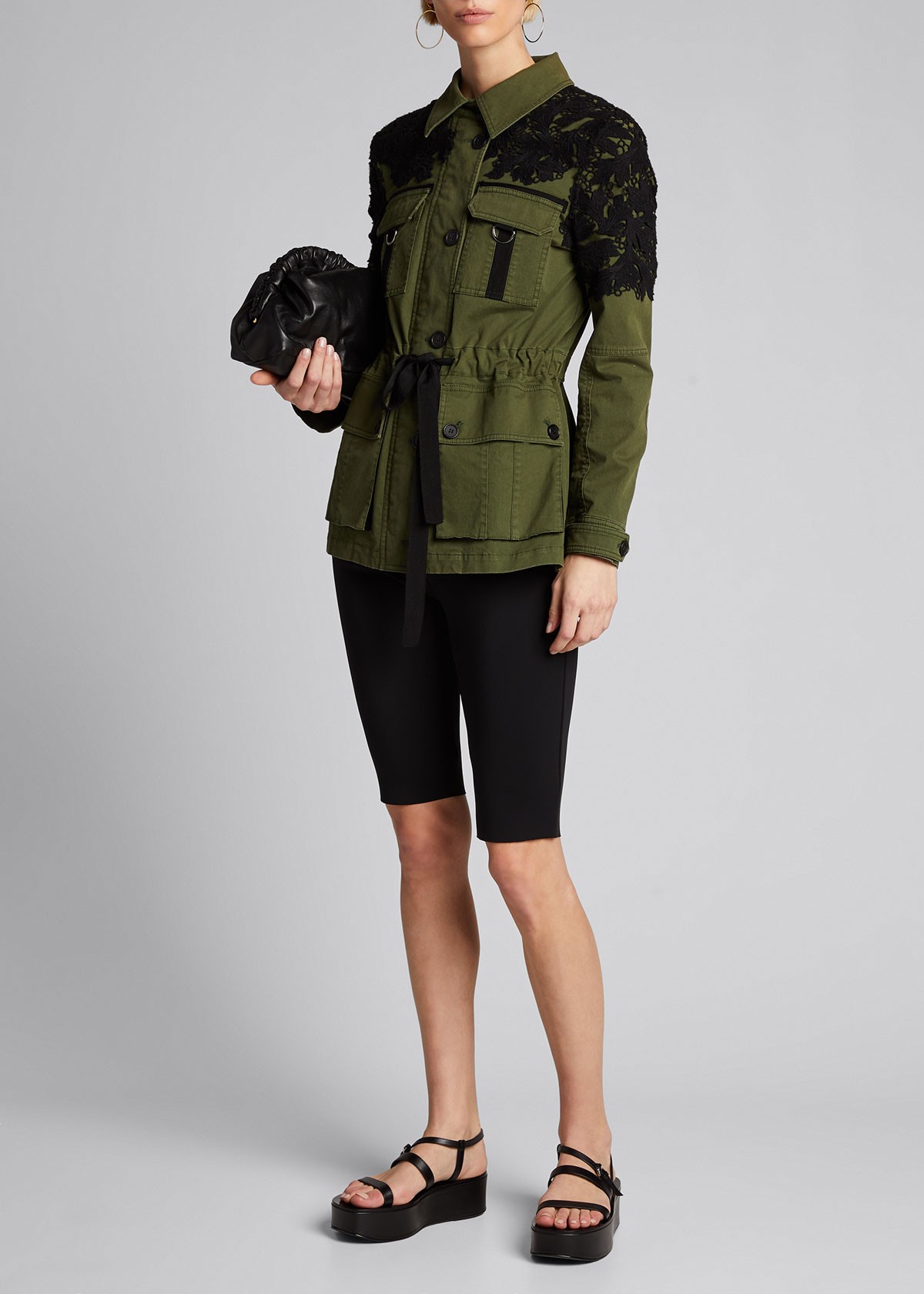 Veronica Beard Heritage Utility Jacket w/ Lace