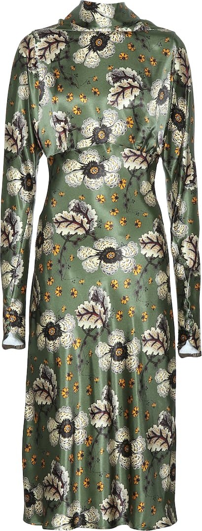 Etro Floral satin midi dress
