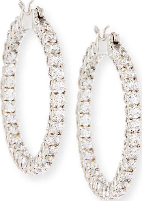Fantasia by DeSerio Large Cubic Zirconia Hoop Earrings, 3.2 TCW