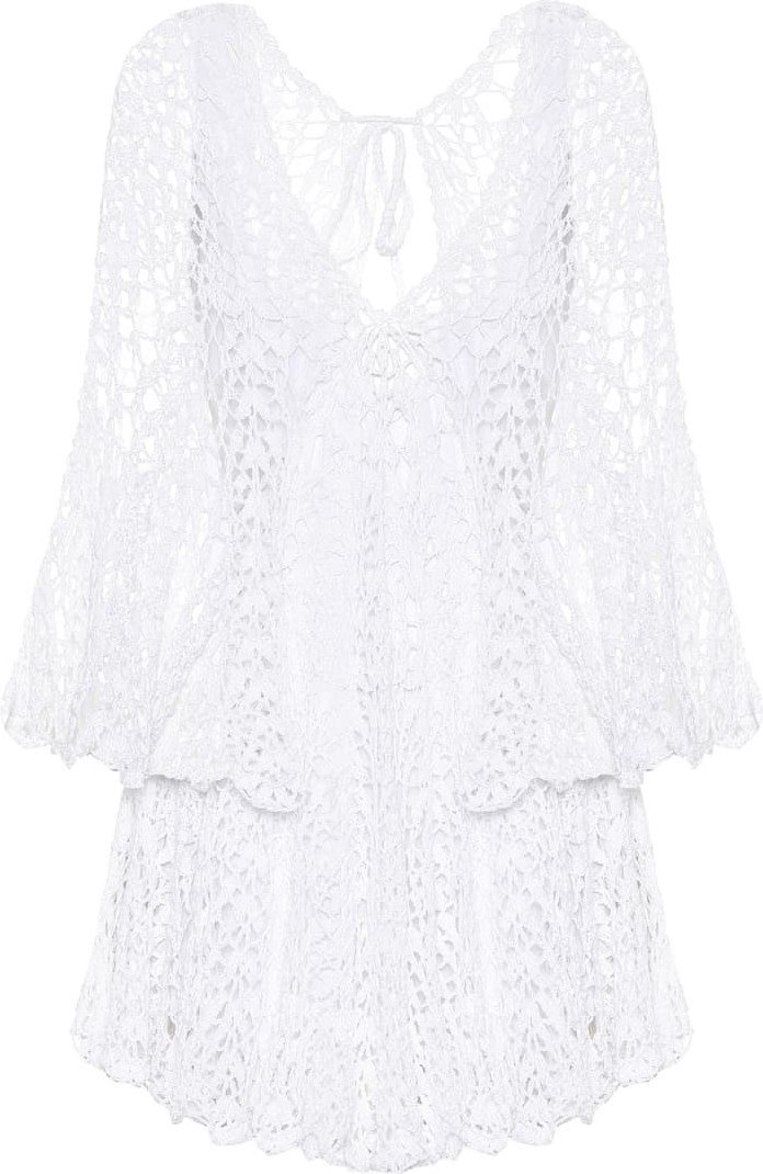 Anna Kosturova Crochet cotton minidress