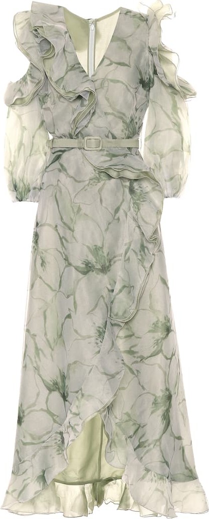 Costarellos Silk-blend organza gown