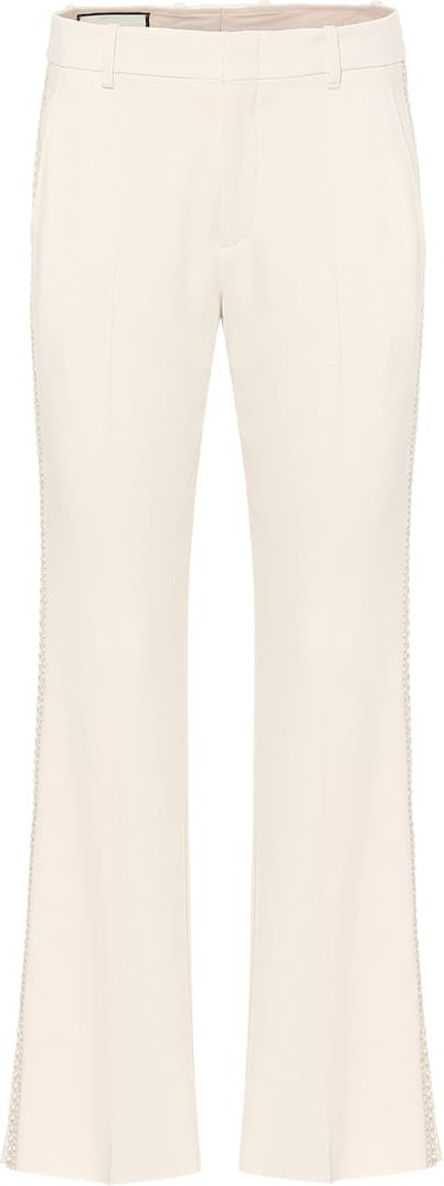 Gucci Embroidered stretch-cady pants
