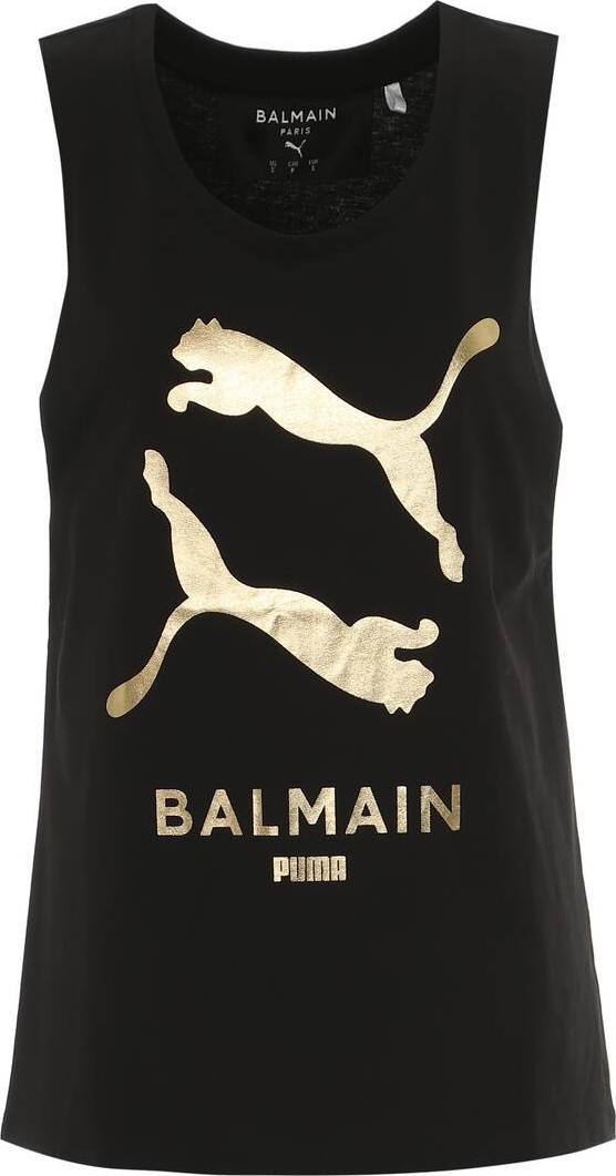 PUMA x Balmain logo cotton tank top