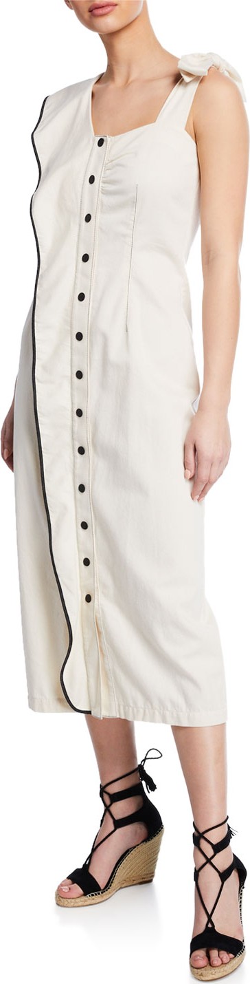 Marysia Northfork Ruffle Button-Front Long Dress