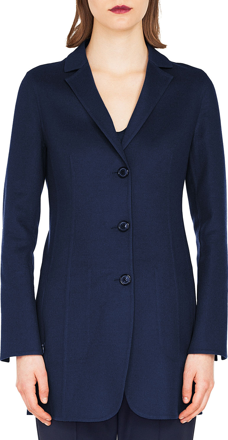 Akris Marion Three-Button Wool-Cashmere Long Jacket