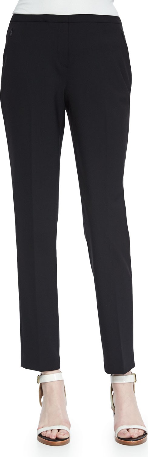 Elie Tahari Jillian Slim Wool Pants  Black