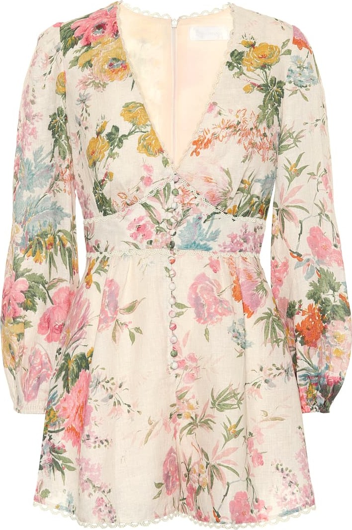 Zimmermann Heathers floral linen playsuit