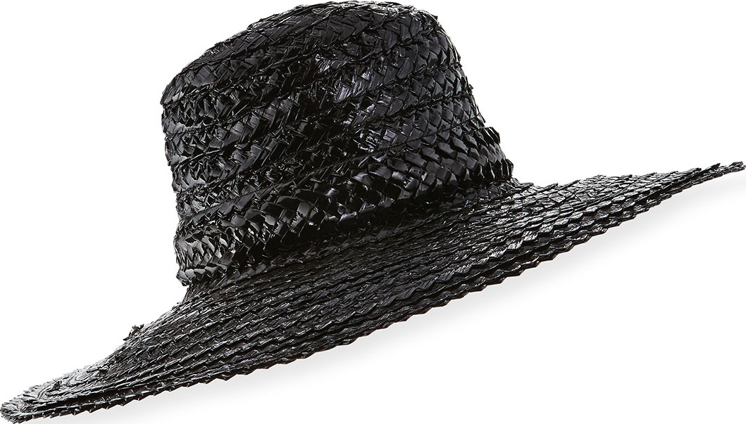 Gigi Burris Taya Coated Straw Sun Hat, Black