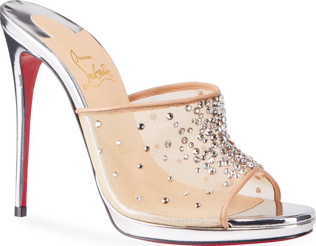 Christian Louboutin Violas Mesh Red Sole Mule Sandals