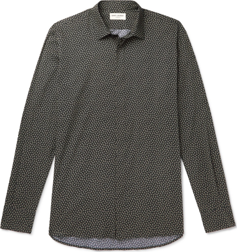 Saint Laurent Printed Cotton-Poplin Shirt