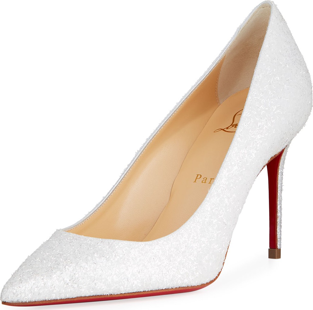 Christian Louboutin Decolette 85mm Glitter Red Sole Pumps