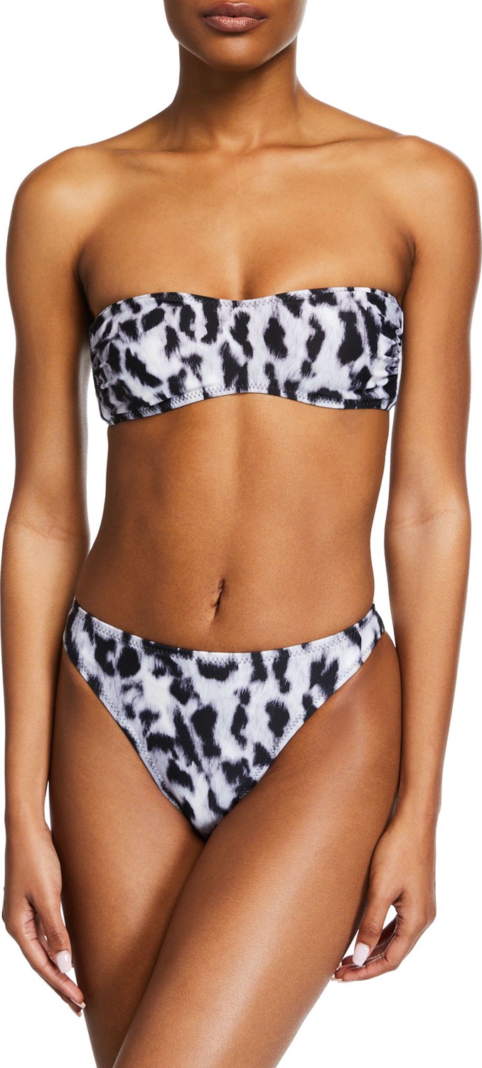 Norma Kamali Sunglass Leopard-Print Bra Swim Top