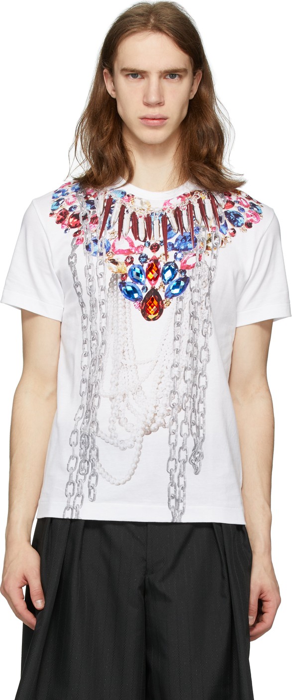 Comme Des Garçons Homme Plus White Print C T-Shirt