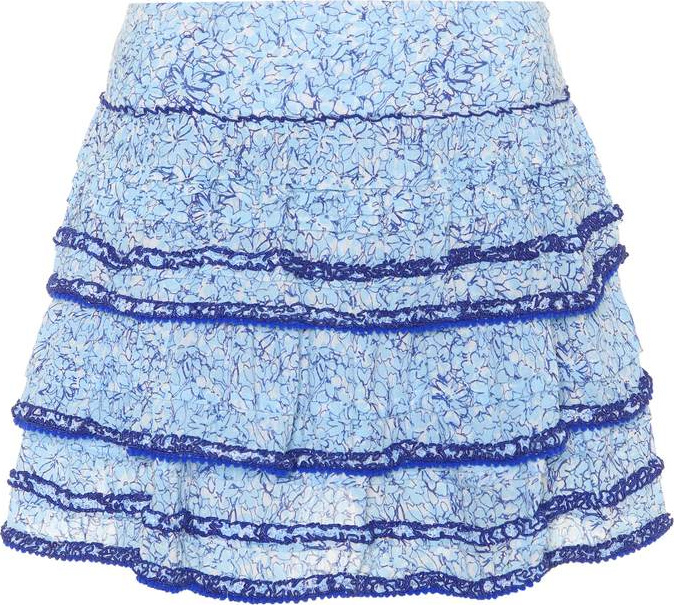 Poupette St Barth Bibi floral-printed tiered skirt