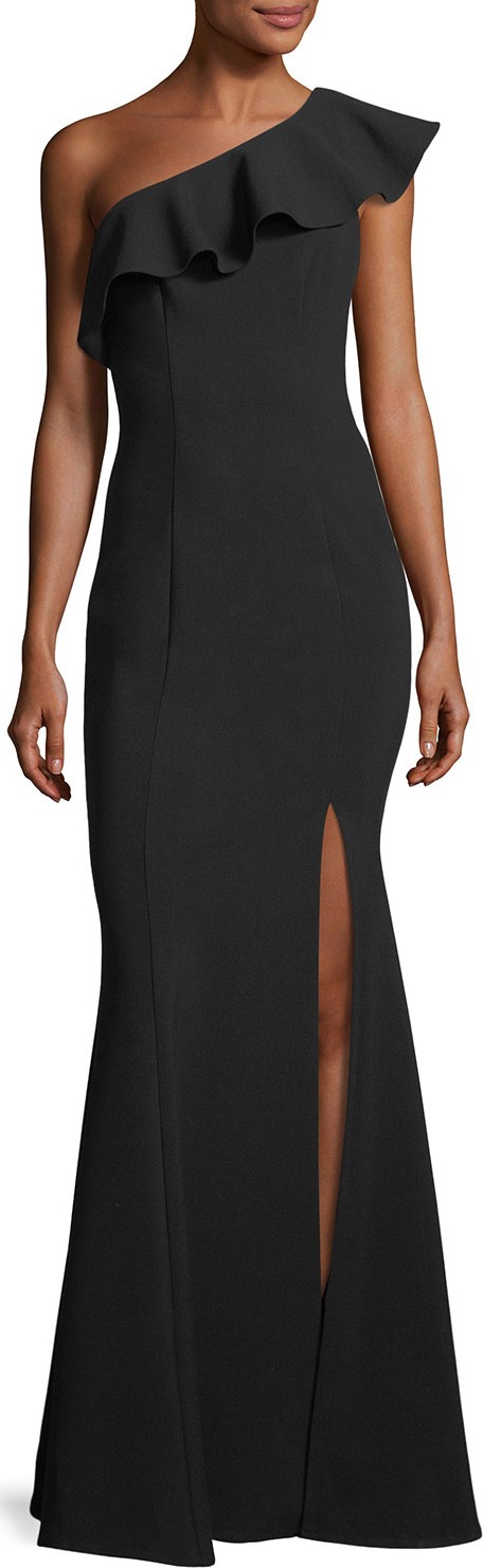 LIKELY Kane Asymmetric Ruffle Mermaid Gown