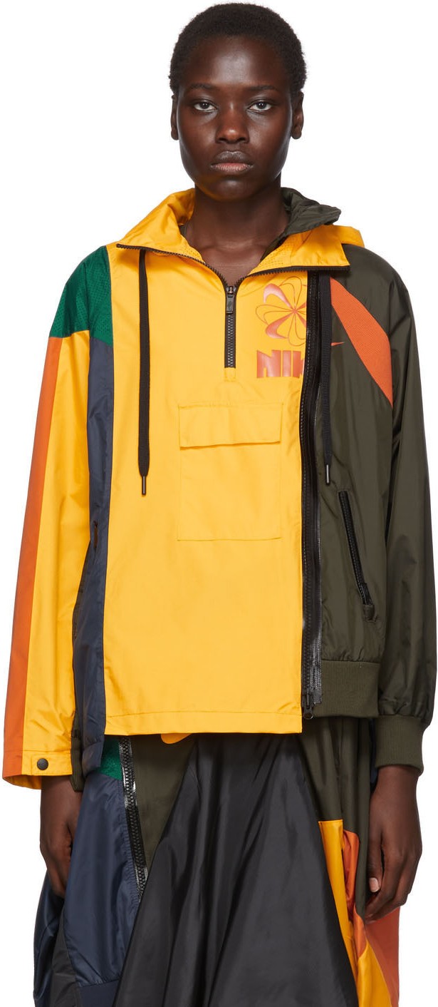Nike Yellow & Multicolor Sacai Edition NRG Ni-01 Hooded Anorak Nike Yellow & Multicolor Sacai Edition NRG Ni-01 Hooded Anorak