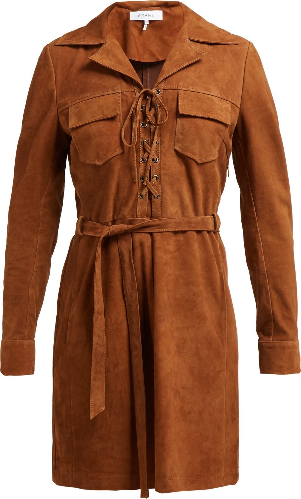 FRAME DENIM Suede shirtdress