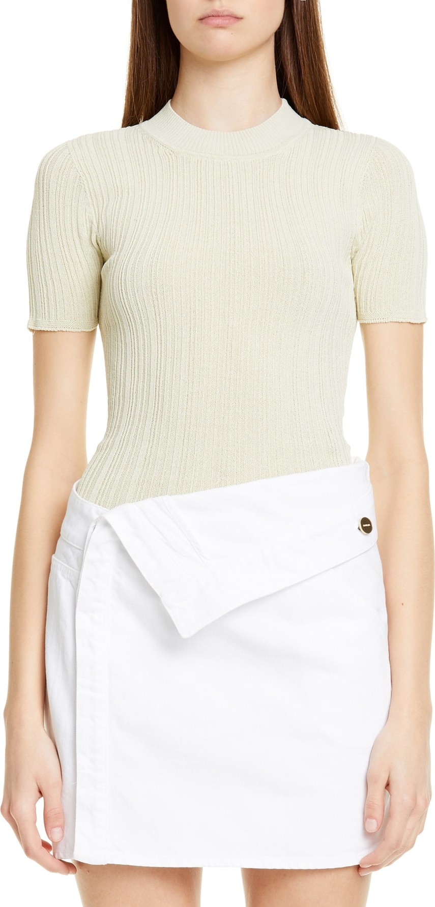 Jacquemus La Maille Afa Short Sleeve Rib Sweater