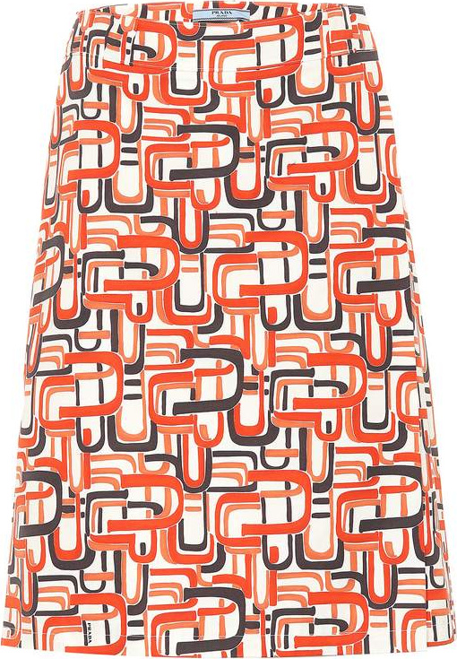 Prada Printed cotton skirt