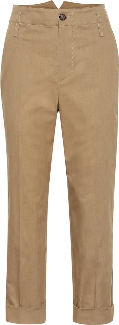 Brunello Cucinelli High-waisted cotton pants