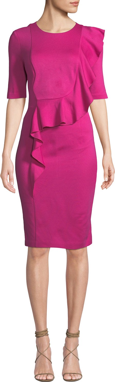 Trina Turk Frolic Ruffle Dress in Tropical Ponte