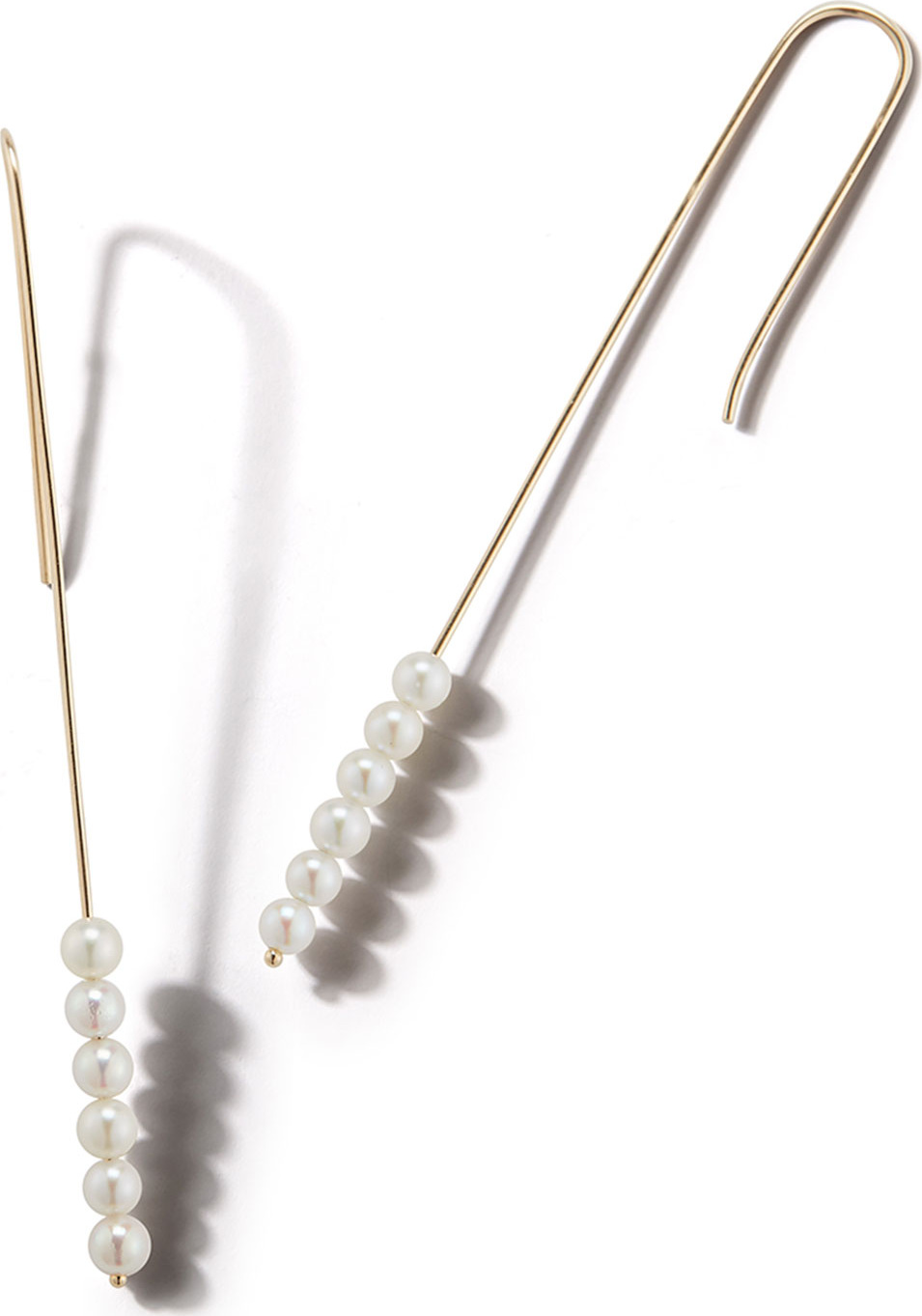 Mizuki 14k Gold 6-Pearl Drop Earrings