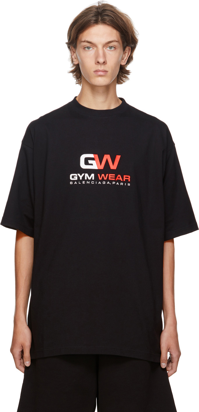 Balenciaga - Black 'Gym Wear' Graphic T-Shirt