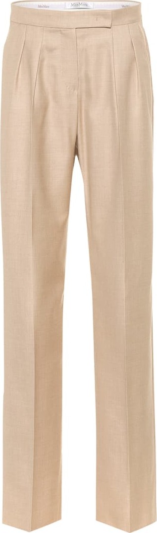 Max Mara Luigi camel and silk straight pants
