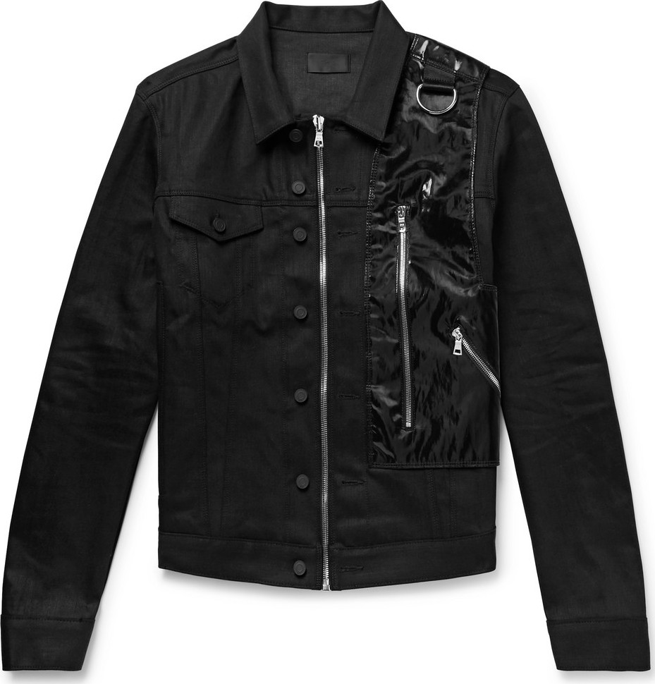 RtA 137 Shell and Webbing-Trimmed Stretch-Denim Jacket