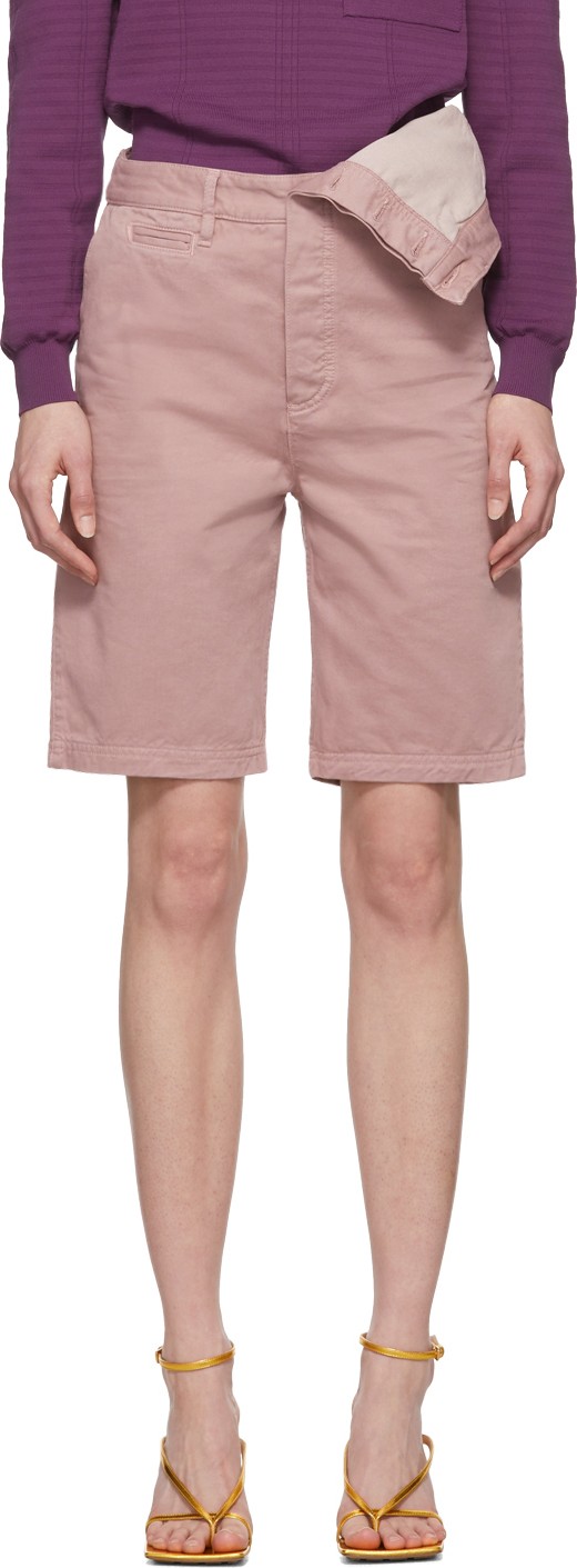 Y/Project Pink Asymmetric Shorts