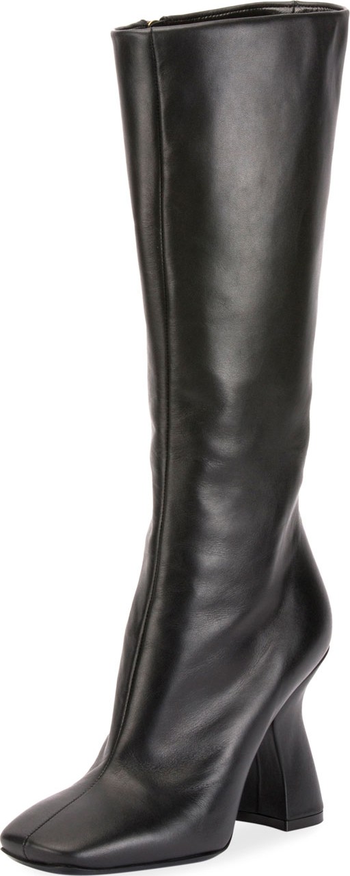 Dries Van Noten Louis-Heel Leather Knee Boot