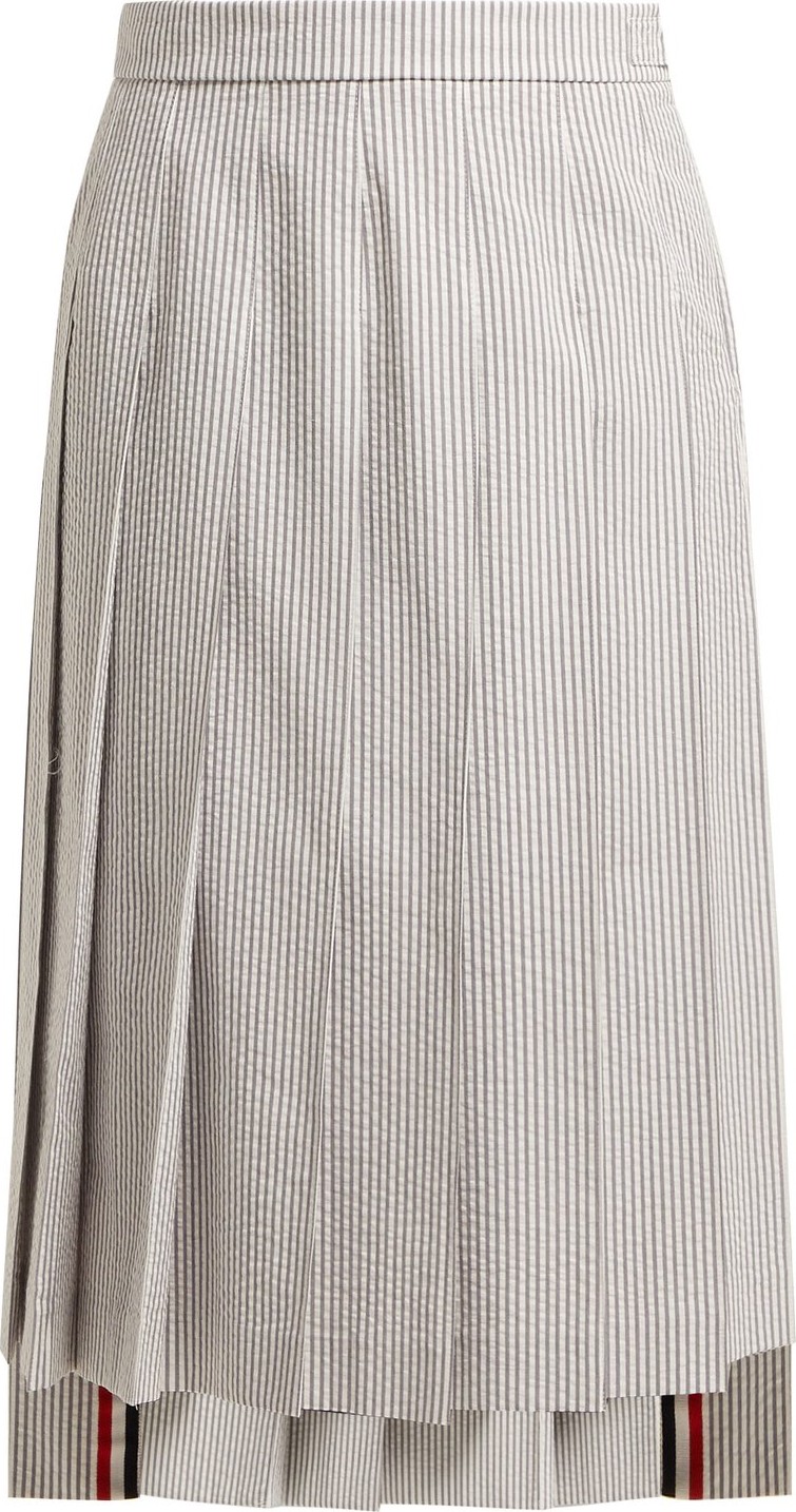 Thom Browne Striped cotton-seersucker skirt