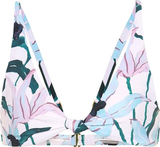Tory Burch Floral knot-front bikini top