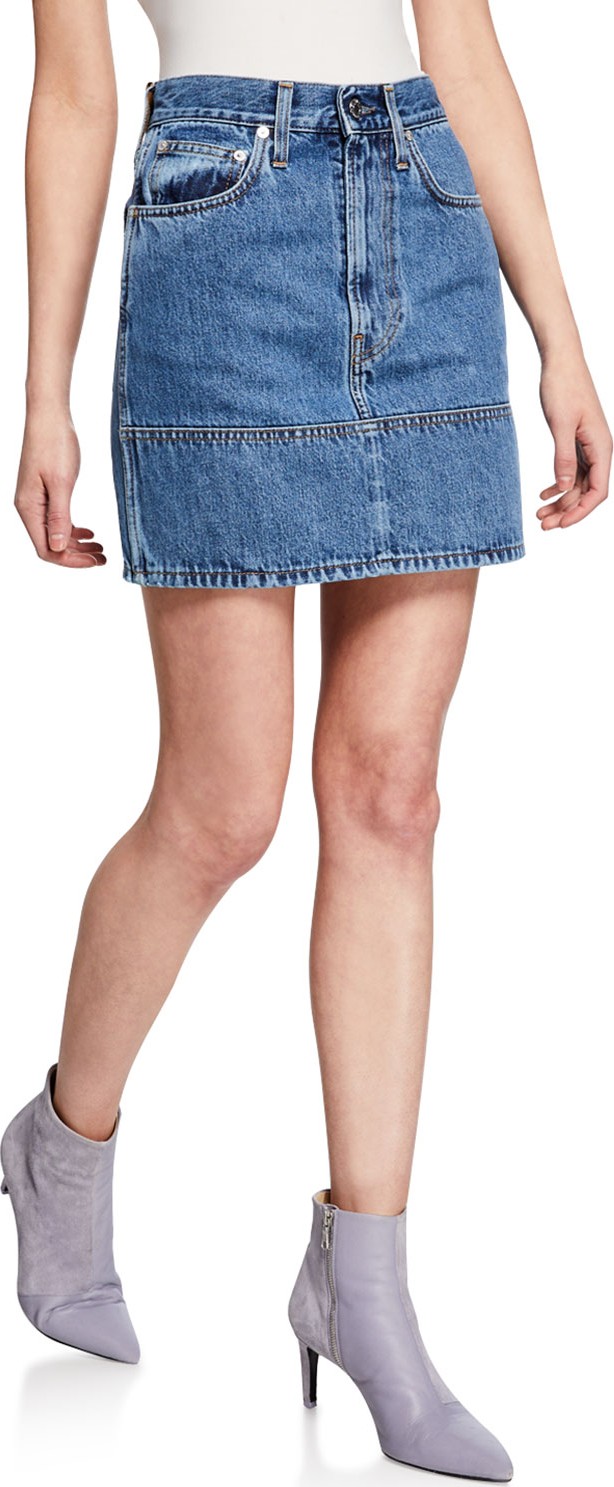 Helmut Lang Femme Utility Denim Mini Skirt