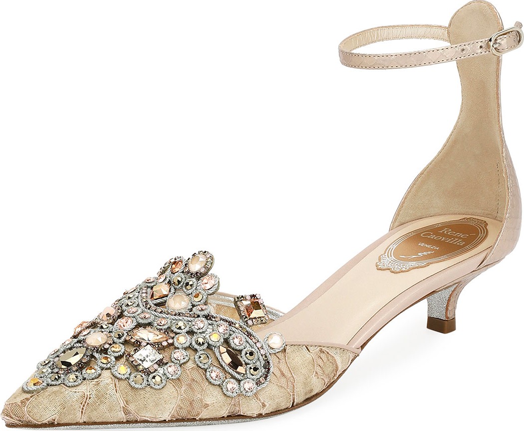 Rene Caovilla Embellished Lace 35mm Pumps
