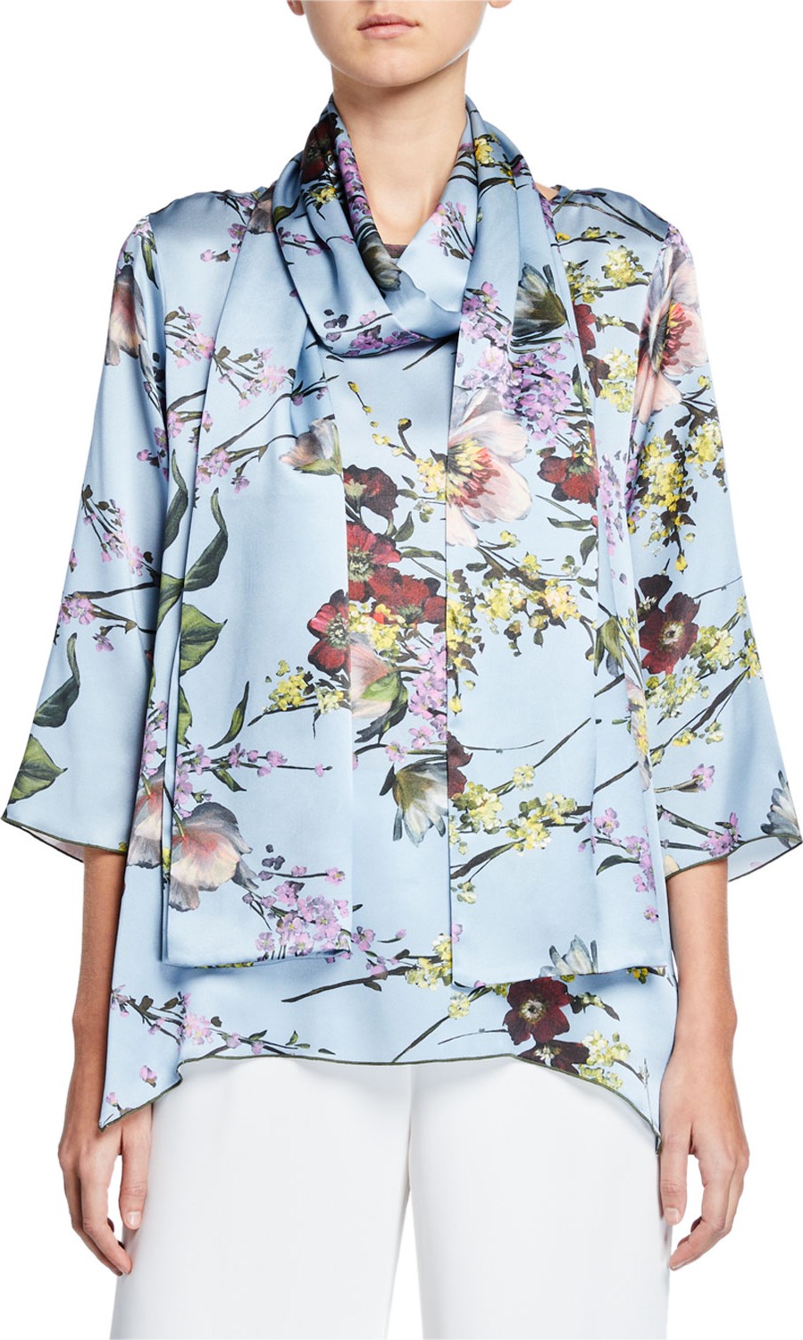 Caroline Rose English Garden Printed Silk Scarf