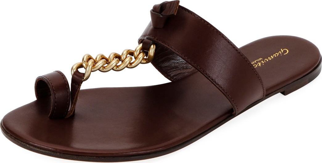 Gianvito Rossi Chain Flat Toe-Ring Sandals