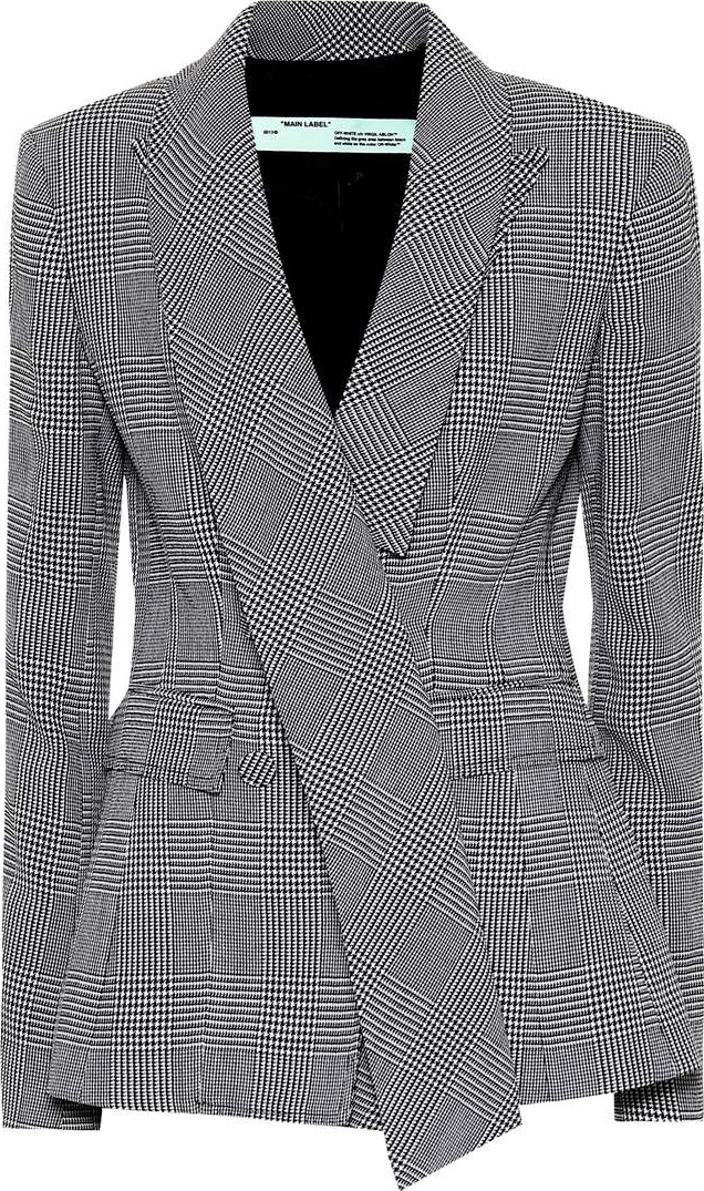 Off White Checked wool blazer