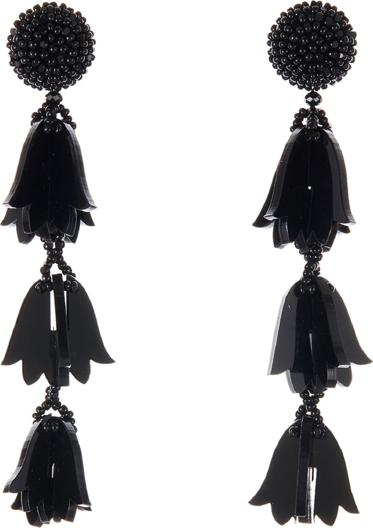 Oscar De La Renta Runway Bellflower Drop Earrings