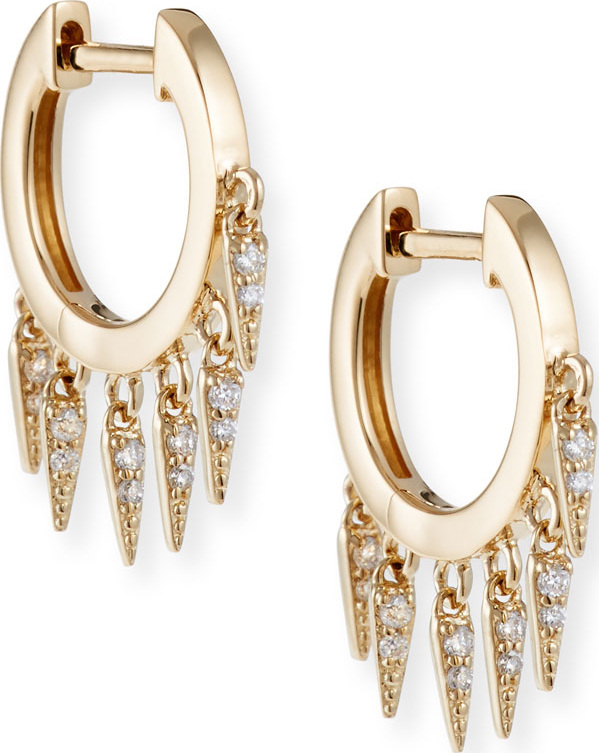 Sydney Evan 14k Diamond Fringe Huggie Hoop Earrings