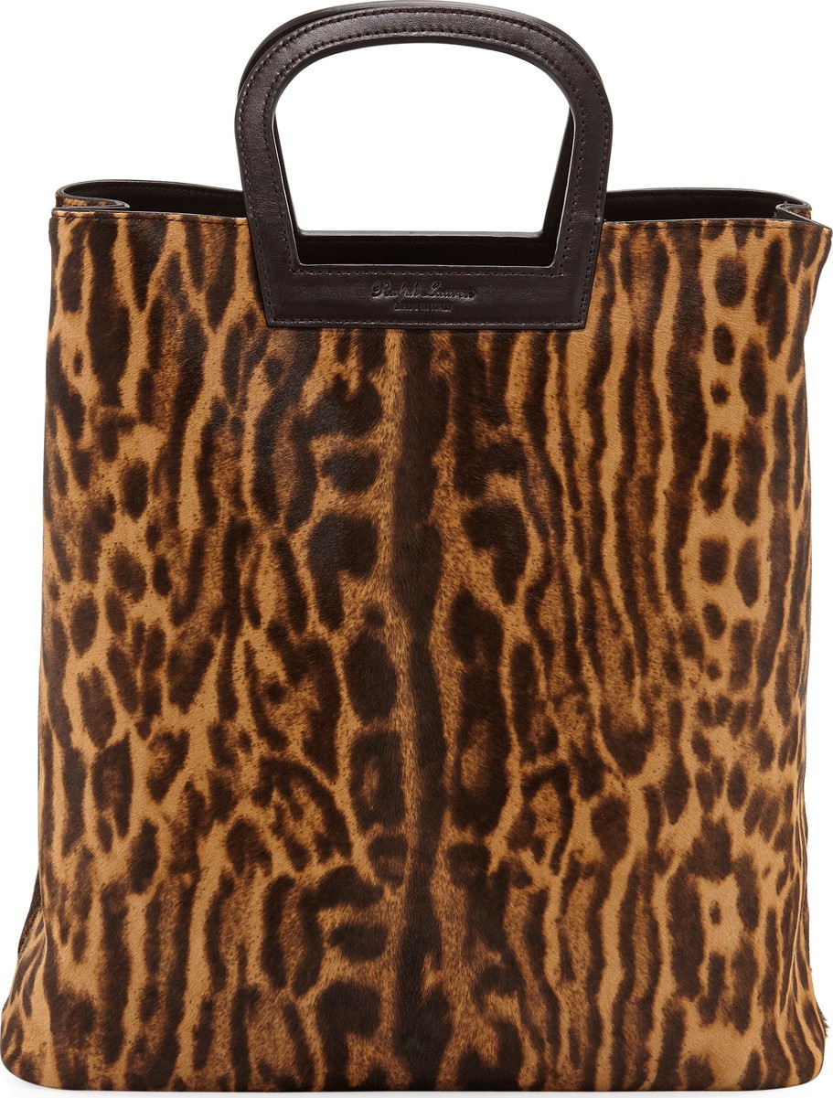 Ralph Lauren Ocelot Leopard-Print Calf Hair Horseshoe Tote Bag Ralph Lauren Ocelot Leopard-Print Calf Hair Horseshoe Tote Bag