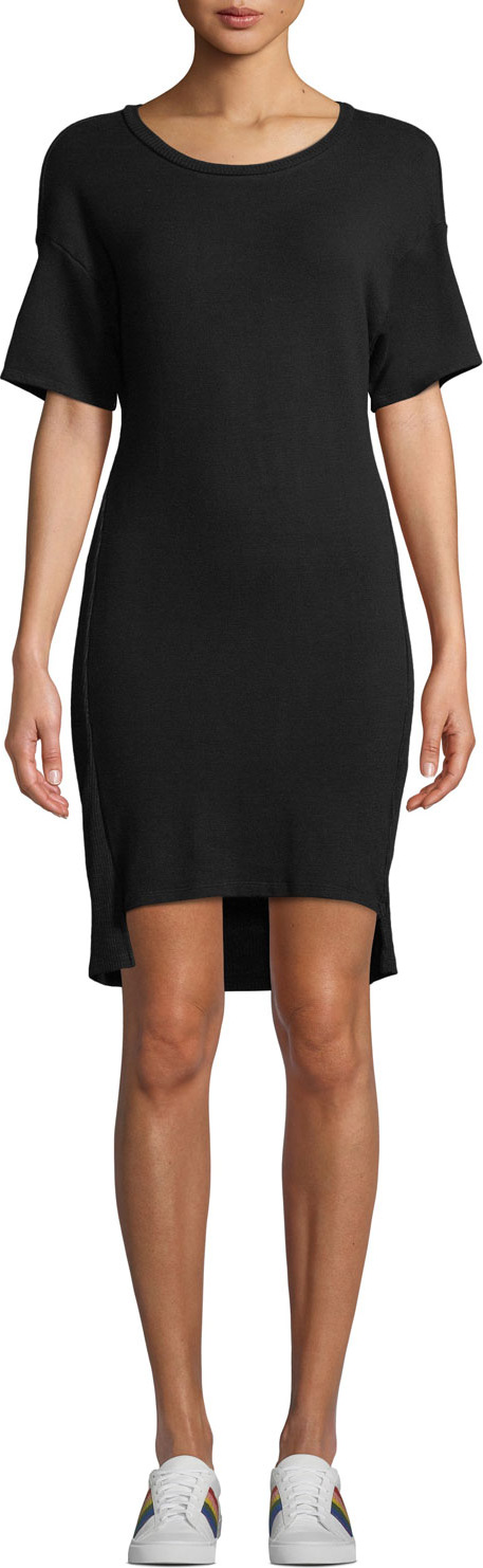 MONROW Scoop-Neck Dolman High-Low Tee Dress